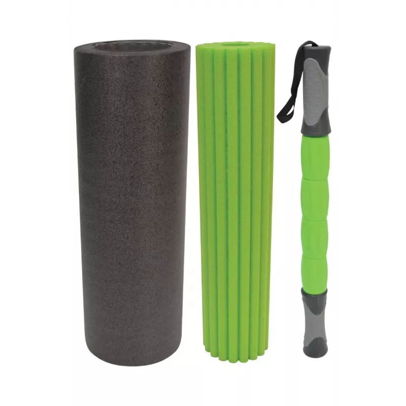 Schildkröt Fitness 3 in 1 Massage Roller Set Schwarz, Grüner Schaumstoff 1 Stück