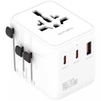 Reiseadapter 20W GaN Nomad 2xUSB-C + 1xA
