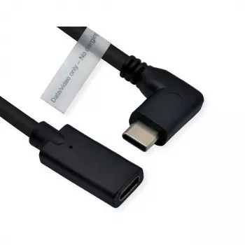 ROLINE 11.04.5496-10 - 2 m - USB Type-C - USB Type-C - Stecker - Buchse - abgewinkelt (11.04.5496)