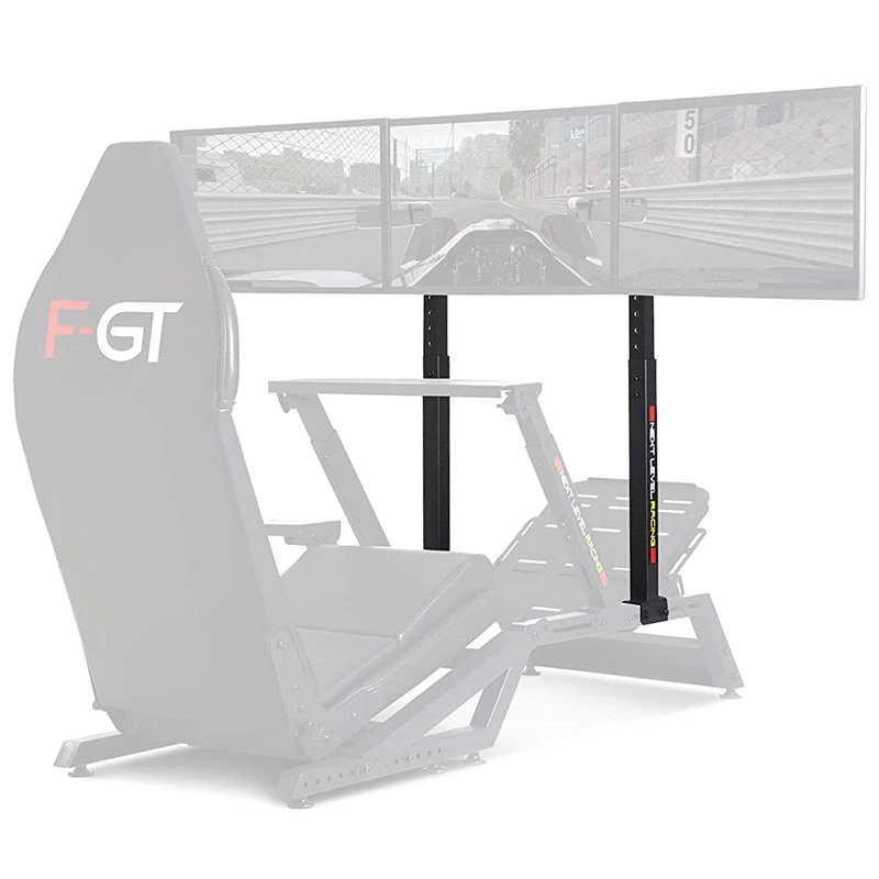 Racing-Simulator-Cockpit Next Level Racing F-GT NLR-A006 – verstellbare Sitz- und Radhöhe, unterstützt 3 Displays, max. Benutzergewicht 60 kg, schwarz