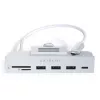 Laptop-Dock / Port-Replikator Satechi ST-UCICHS USB 3.2 Gen 1 Type-C, USB-A-Anschlüsse, SD/MicroSD, Silber