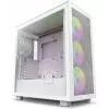 PC-Gehäuse NZXT H7 Flow RGB Midi Tower Weiß — gehärtetes Glas, EATX, vorne 3×120mm, USB-C