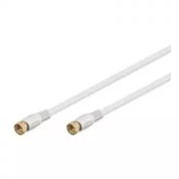 Wentronic Goobay SAT-Verbindungskabel, 100% geschirmt, vergoldet, Weiß, 3,5 m – F-Stecker F-Stecker (67292)