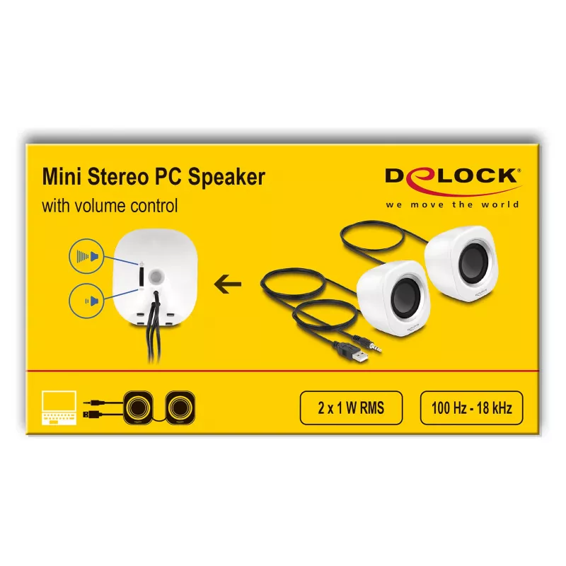 Lautsprecher DELOCK Mini Stereo 27008, 2W