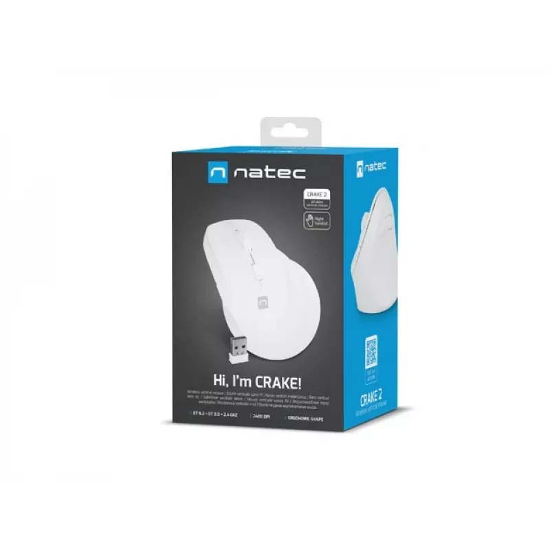 NATEC Crake 2 Maus, universell, für Rechtshänder, RF Wireless + Bluetooth, optisch, 2400 DPI