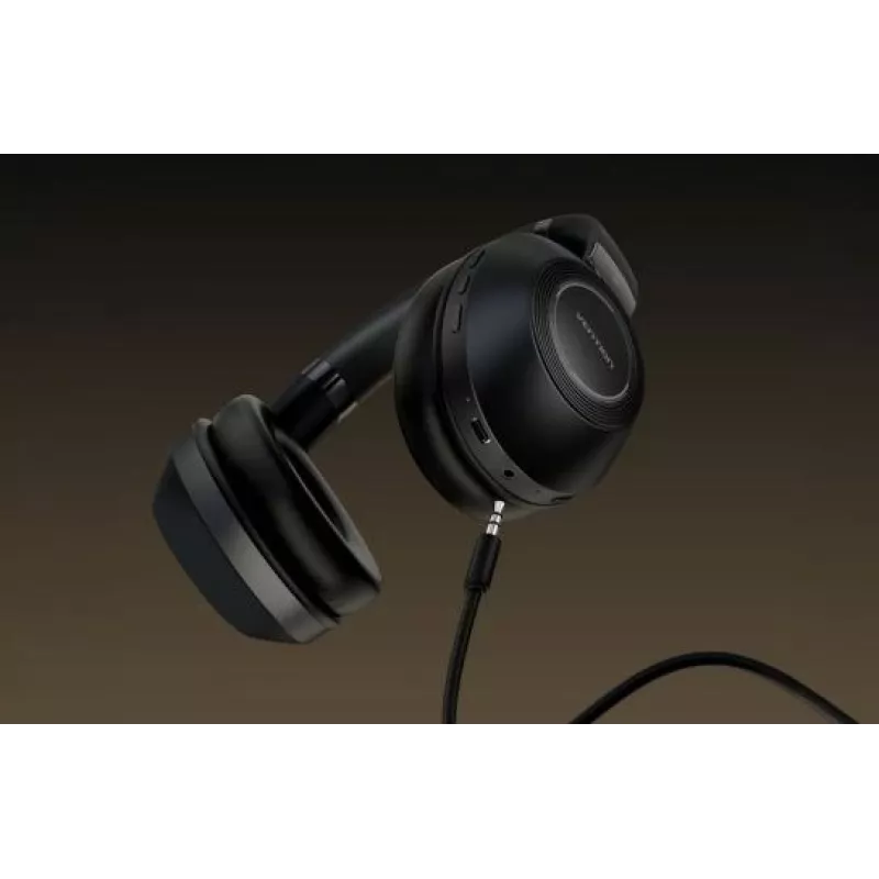 Headset Vention NBBB0 SoundMate S11 — kabellose Bluetooth 5.3 Ohrbügel-Kopfhörer, Ladecase 400 mAh, bis zu 20 h, schwarz