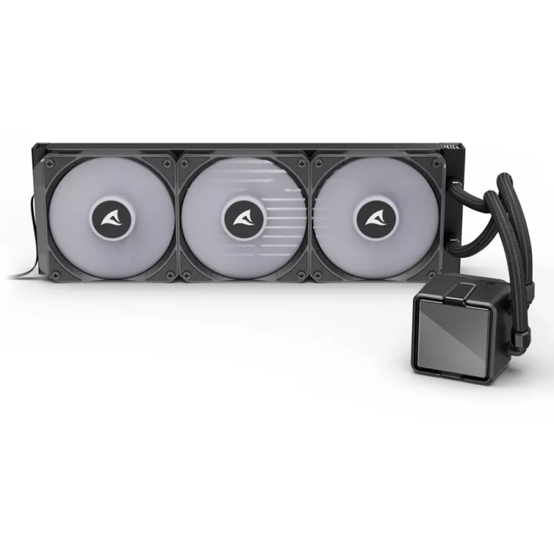 All-in-One Flüssig-CPU-Kühler Sharkoon S100 ARGB – 360-mm-Radiator, Schwarz