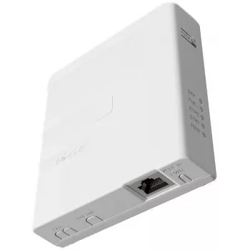 PoE-Injektor MikroTik GPEN21 mit SFP-Unterstützung, Gigabit-Ethernet (10/100/1000 Mbit/s), 2 RJ-45-Ports, weiß, 12–57 V Eingang
