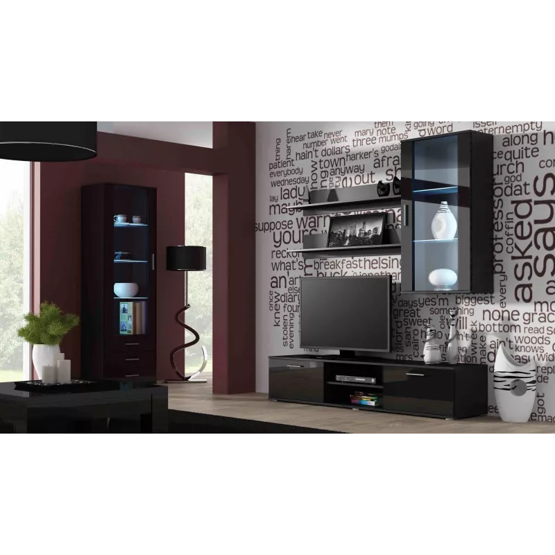 Cama TV-Ständer SOHO 180 schwarz/schwarz glänzend