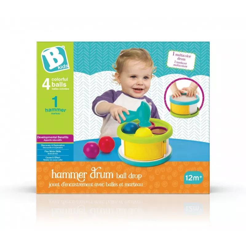 Ball Drop Hammer Spielzeug B-kids 1164883N mit bunten Bällen und musikalischen Klängen