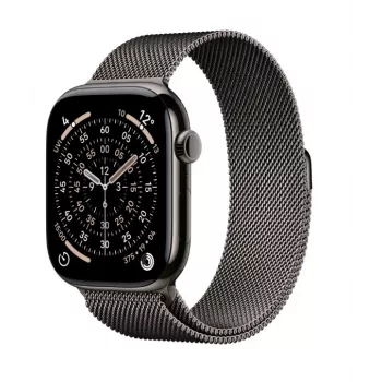 Apple Watch Series 11 GPS + Cellular 46mm Slate Titanium Case with Slate Milanese Loop M/L