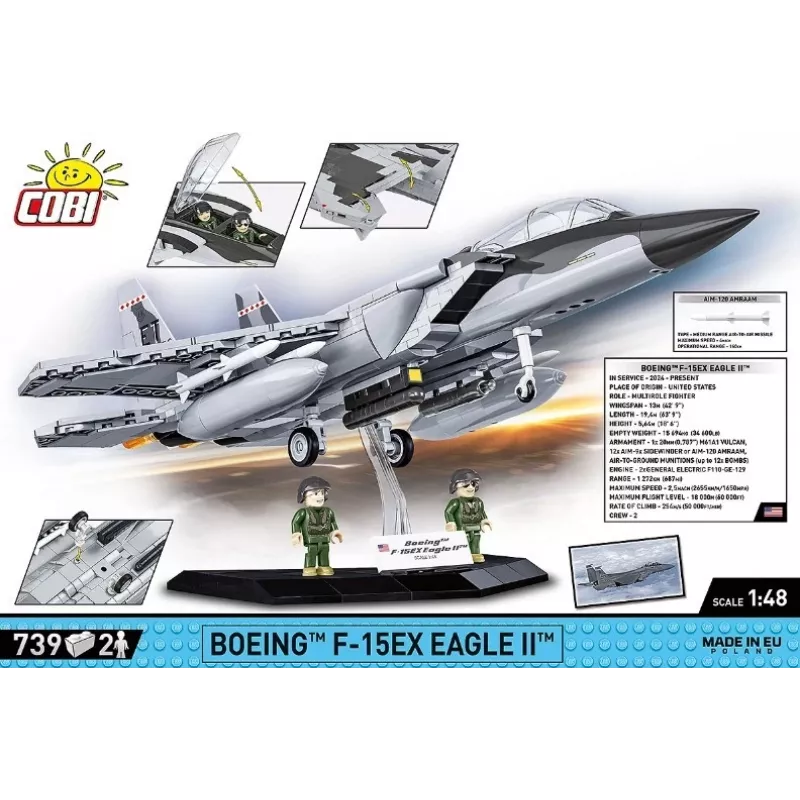 Cobi Bausteine Boeing F-15EX Eagle II Modellset COIB-5900, sammelbarer Maßstabs-Bausatz