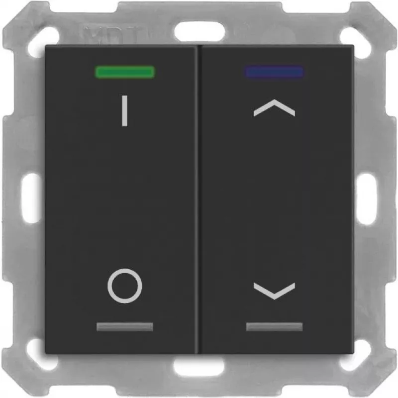 MDT BE-TAL550206.D1 KNX Taster Light 55 2-fach RGBW Schwarz matt Schalten Jalousiesteuerung 1 (BE-TAL550206.D1)