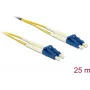 Glasfaserkabel DELOCK 80158 OS2 25 m, 2x LC auf 2x LC, 9 µm, Vollduplex, Gelb/Blau