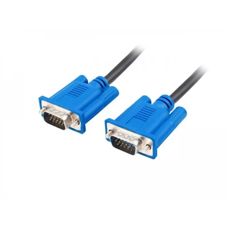 VGA (D-Sub) Kabel LANBERG CA-VGAC-10CU-0050-BK – 5 m, Stecker auf Stecker, Ferrit, PVC-Mantel