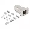 Kabeltülle DELOCK D-Sub-Gehäuse für 9-polig Stecker/Buchse mit Zugentlastung, silber, Kunststoff, 31,6×46,2×15,6 mm