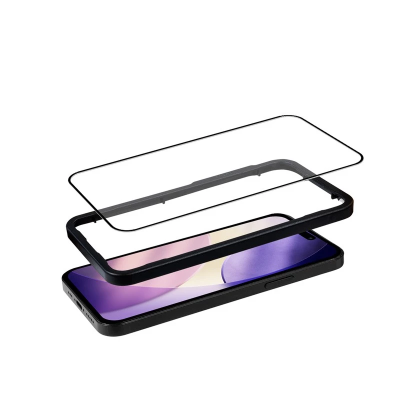 Montagerahmen für Schutzglas aus gehärtetem Glas von Crong für iPhone 17 (Modell CRG3DAGIP1763)