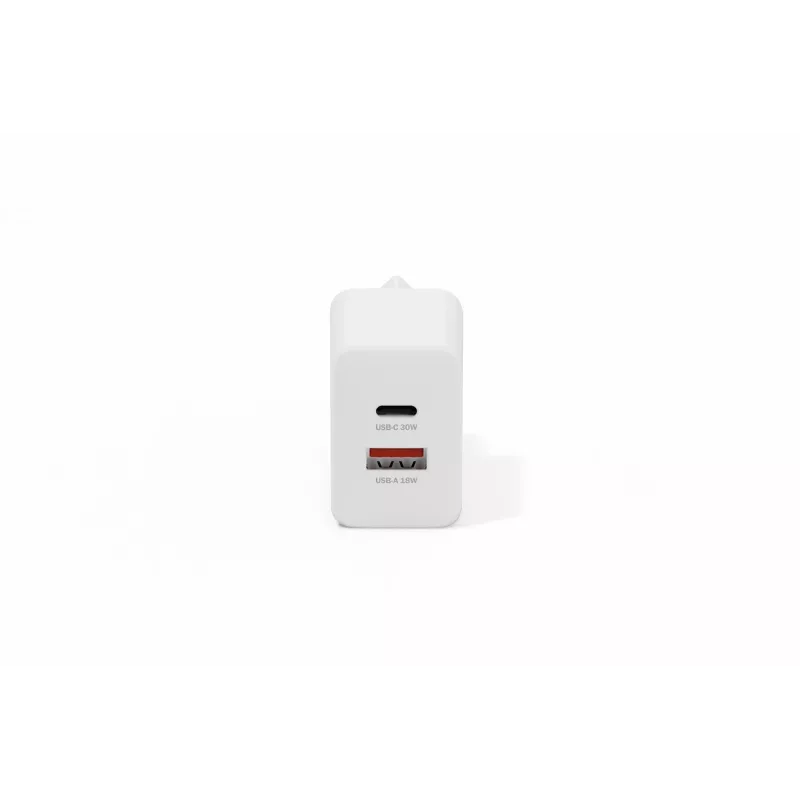 AC Indoor USB GaN Ladegerät DIGITUS DA-10301 — 30W, 1× USB-C, 1× USB-A, 100–240V, weiß