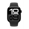 Watch Series 10 GPS + Cellular 42 mm Jet Black Aluminium Gehäuse mit Black Sport Band - M/L