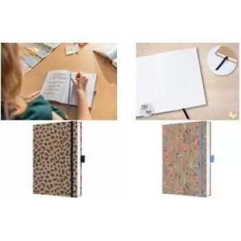 Sigel Notizbuch JOLIE Pure Wildflowers A5 liniert braun/pink/blau/lila Hardcover 192 - A5 (JN853)