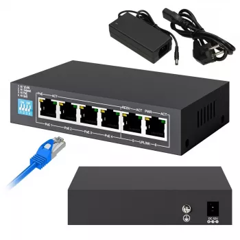 Unmanaged Switch Extralink EUROS V2 4x 100Mb/s PoE/PoE+