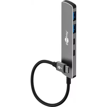 Goobay schlank 4-Port USB-Hub USB-C auf/USB-A 5 Gbit/s - -Stecker USB 3.2> (79159)