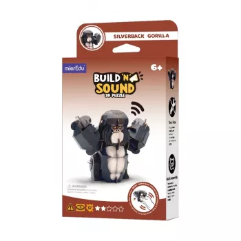 MierEdu Build and Listen 3D Puzzle - Silberrücken-Gorilla
