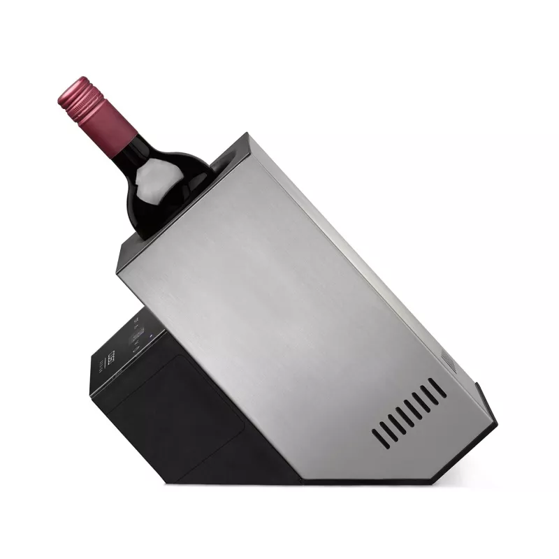 Caso | Weinkühler | WineCase Deluxe Edelstahl | Flaschenkapazität 1 | Schwarz/Silber