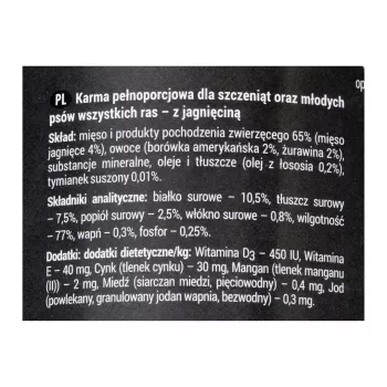 Dolina Noteci Rafi Junior mit Lamm, Cranberry und Blaubeere - Nassfutter für Hunde 400 g