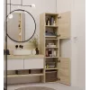 Badezimmer-Standschrank Top e shop S40 SONOMA — Eichenfarbener Rahmen, freistehend, 6 Regalböden, 400×300×1700 mm