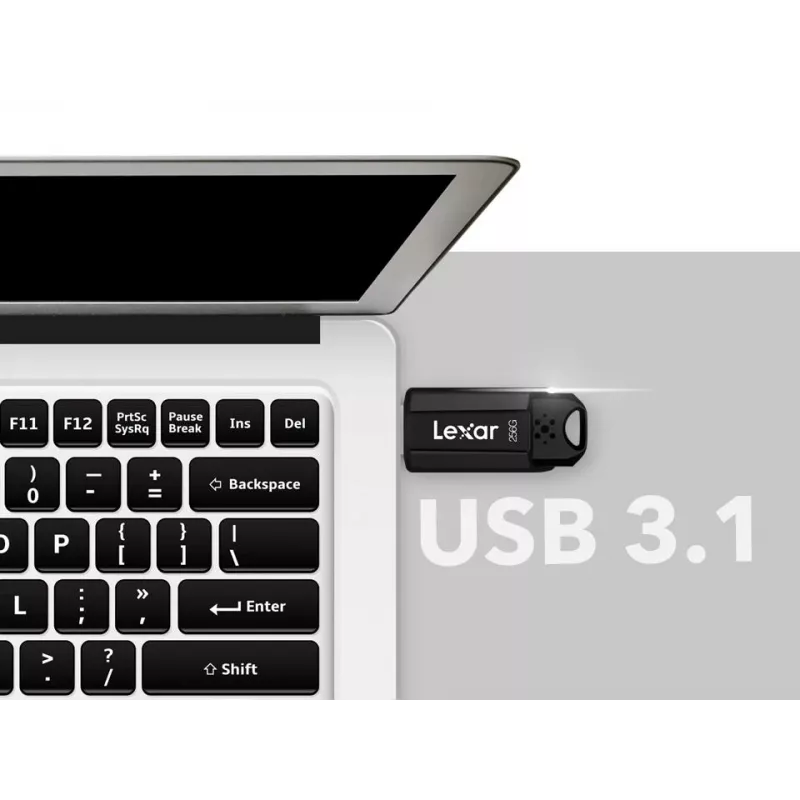 USB-Stick Lexar JumpDrive S80 256 GB, USB Typ-A, USB 3.2 Gen 1, schwarz, 20 g