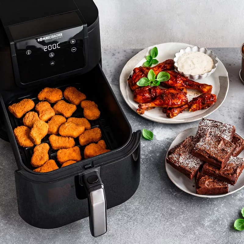 Heißluftfritteuse Rommelsbacher FRH 1700 Single 8 L Standgerät 1700 W mit 10 Programmen und LED-Anzeige