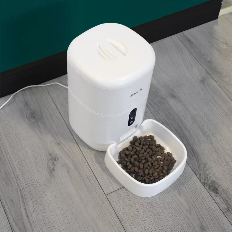 Automatischer Futterspender Tellur TLL331461 mit UltraHD-Kamera, 4 l, Weiß
