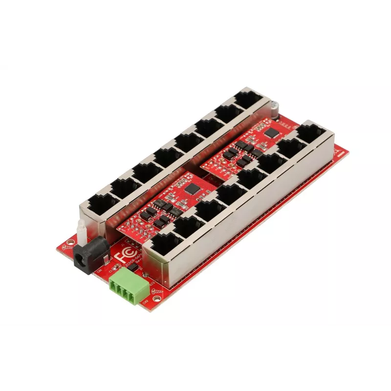 Extralink Gigabit PoE-Injektor 8-Port Aktiv, 8 Ports Gigabit 802.3at/af, Mode A