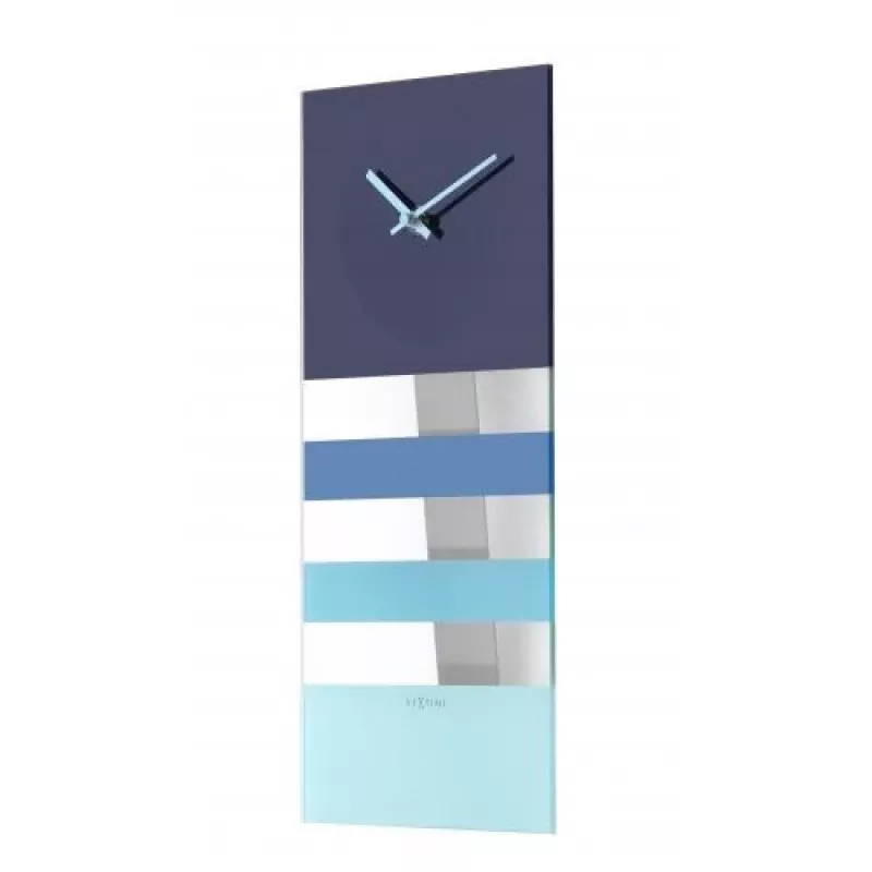 NeXtime Uhr 2855bl Bold Stripes, 38x19 cm, Wand, Blau