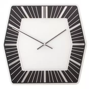 NeXtime Wanduhr 8128zw Hexagon, 43x43 cm, Weiß