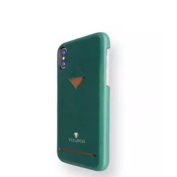 Kartenfach-Rückenschale VixFox für iPhone XSMAX – waldgrün, hintere Schutzhülle mit Kartenfach