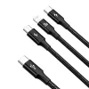 Baseus Rapid 3-in-1 USB-Kabel 1,5 m USB A USB C/Micro USB A/Lightning Schwarz