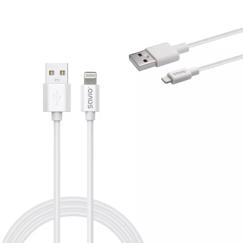 Savio Cl-193 USB-Kabel USB 2.0 2 m USB A USB C/Lightning Weiß