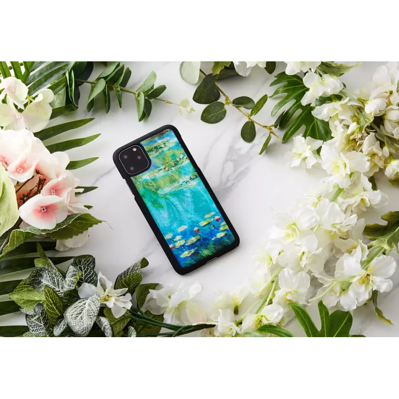 Handyhülle iKins für iPhone 11 Pro Max – Seerosen-Design, schwarz