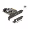 PCI Express x4 Karte DELOCK 90345 mit 2 externen USB Type-C Anschlüssen