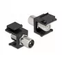 Keystone-Modul IEC-Stecker auf F-Buchse schwarz DeLOCK 86857
