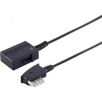 Telefonkabel ShiverPeaks S-Impuls 70215 15 m TAE F schwarz flach Stecker/Buchse