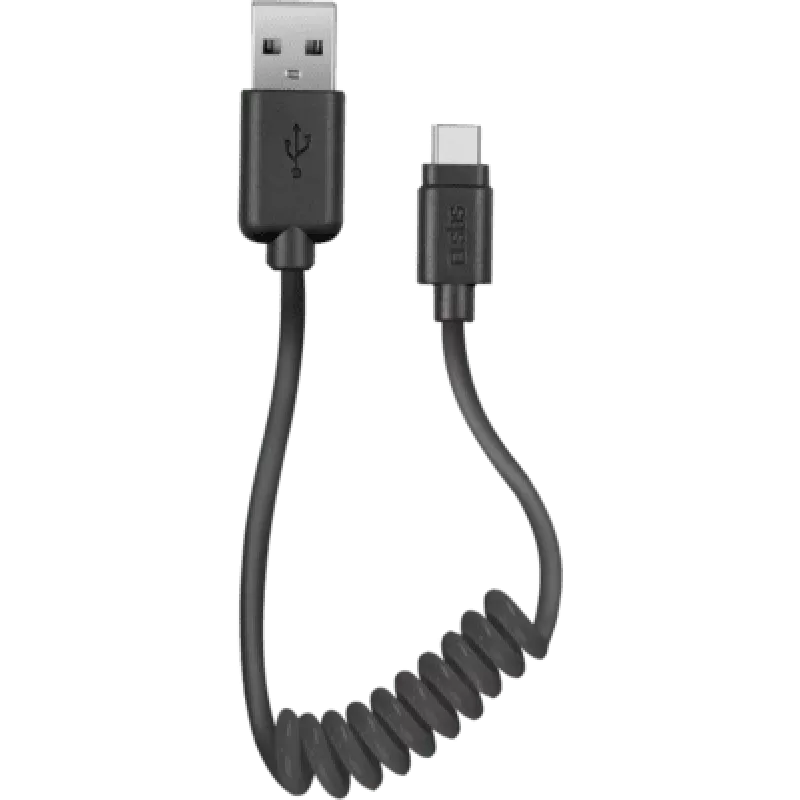 SBS TECABLETYPCSK - USB-Kabel - USB (M) auf 24-Pin USB-C (M) - 50 cm - gewickelt (TECABLETYPCSK)