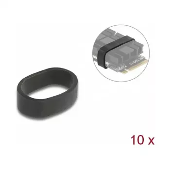Solid-State-Laufwerk (SSD) DeLOCK Gummiring zur Montage von M.2 SSD und Kühlkörper schwarz 10er-Pack