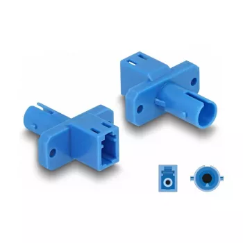 DeLOCK Hybrid-Koppler für optische Fasern, LC Simplex Buchse auf ST Simplex Buchse, blau