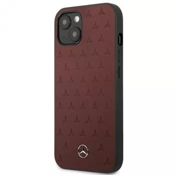 Mercedes MEHCP13SPSQRE iPhone 13 mini 5,4 Rot/rot Hartschale Leder Sternmuster