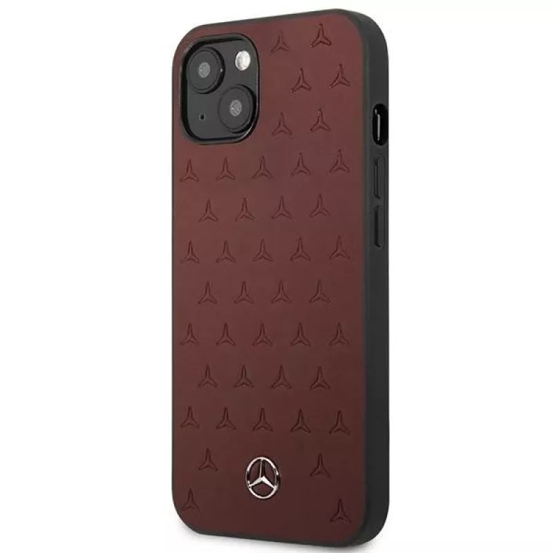 Mercedes MEHCP13SPSQRE iPhone 13 mini 5,4 Rot/rot Hartschale Leder Sternmuster