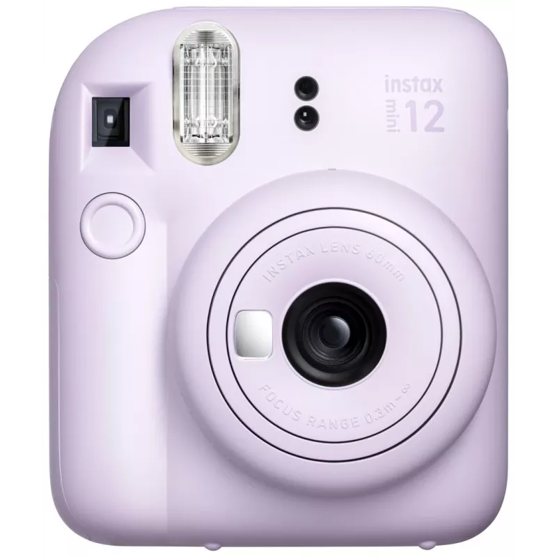 Sofortbildkamera Fujifilm Instax Mini 12 Lila — Bild 86×54 mm, Film 62×46 mm, 60 mm Brennweite