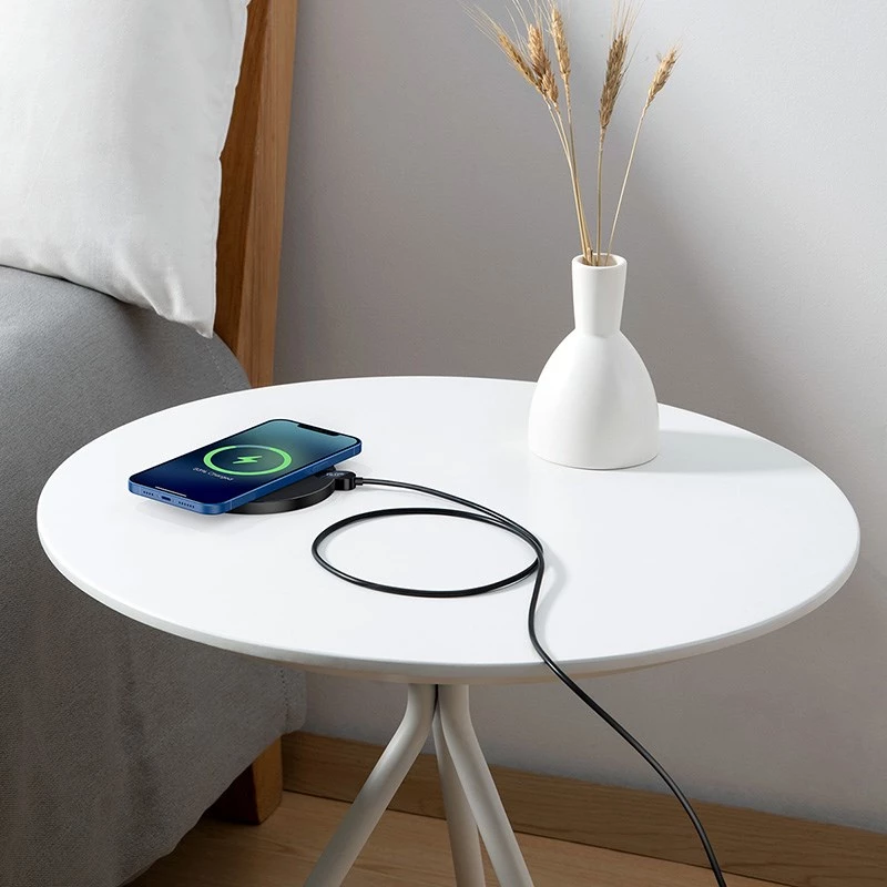 Baseus CCED000001 Ladegerät für Mobilgeräte Kopfhörer, Smartphone Schwarz USB Kabelloses Laden für den Innenbereich